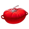 Cast Iron Tomato Cocotte, Dutch Oven, 3-quart, Made in France, Cherry