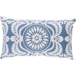 Castanet Embroidery Pillow in Chambray