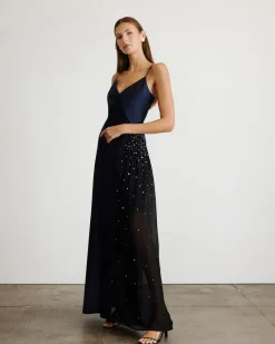 Catalina Dress in Anthracite & Black Multi