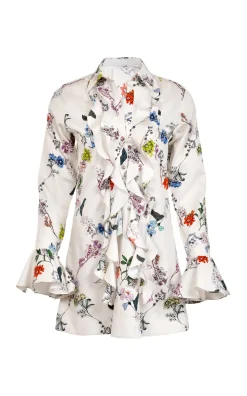 Cate Cotton Flowers Mini Dress