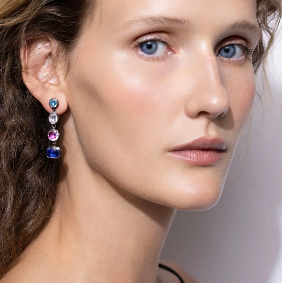 Catherine 4-Drop Earrings in Multi-Chintz