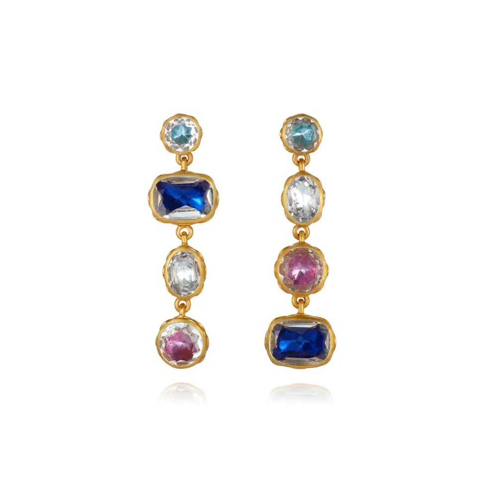 Catherine 4-Drop Earrings in Multi-Chintz