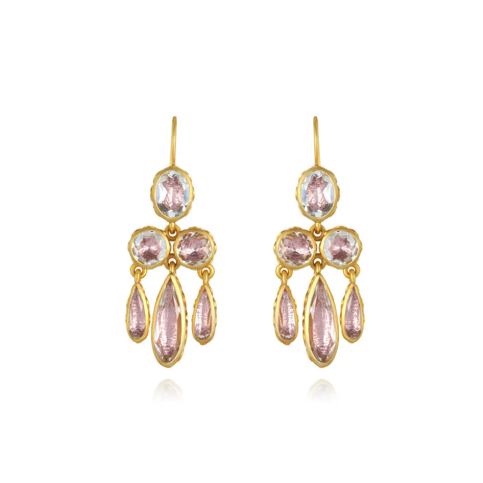 Catherine Girandole Earrings in Blush