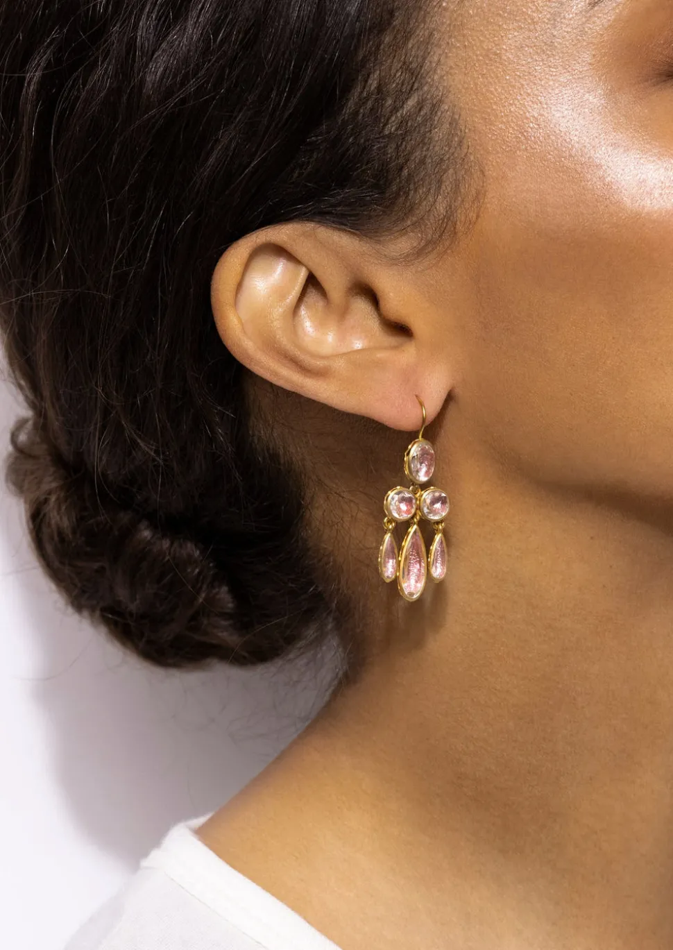 Catherine Girandole Earrings in Blush