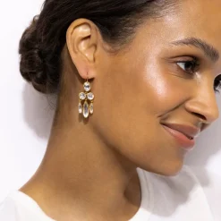 Catherine Girandole Earrings in White