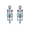 Catherine Long Girandole Earrings in Multi-Blue