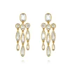 Catherine Long Girandole Earrings in White