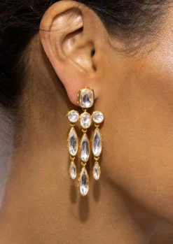 Catherine Long Girandole Earrings in White