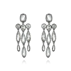 Catherine Long Girandole Earrings in White