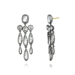 Catherine Long Girandole Earrings in White