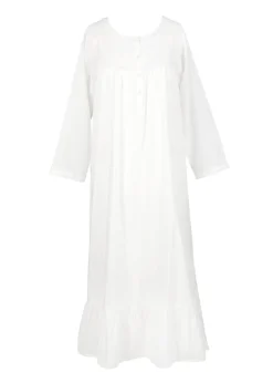 Catherine Long Sleeve Nightgown with Ruffle Hem