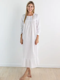 Catherine Long Sleeve Nightgown with Ruffle Hem