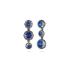 Catherine Round 3-Drop Earrings in Indigo