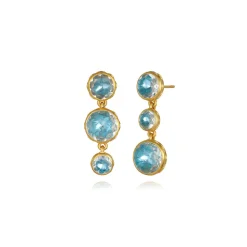 Catherine Round 3-Drop Earrings in Sky