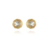 Catherine Round Stud Earrings in White