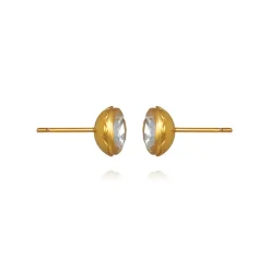 Catherine Round Stud Earrings in White