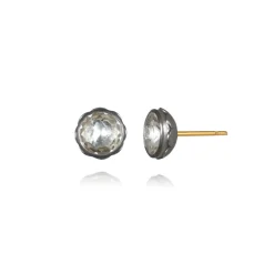 Catherine Round Stud Earrings in White