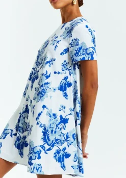 Cecily Mini Dress in Porcelain Blue