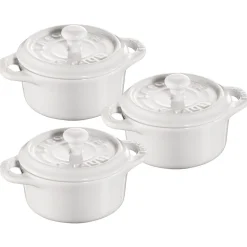 Ceramic Mini Round Cocotte Set, Set of 3