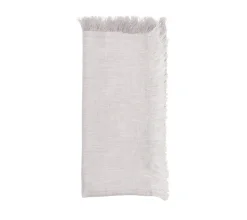 Chambray Fringe Napkin in Gray, Set of 4