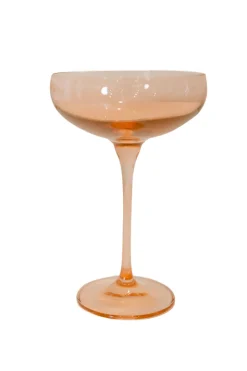 Champagne Coupe Stemware, Set of 6 Blush Pink