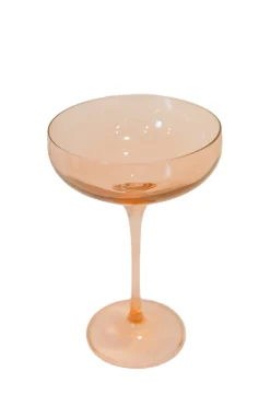 Champagne Coupe Stemware, Set of 6 Blush Pink