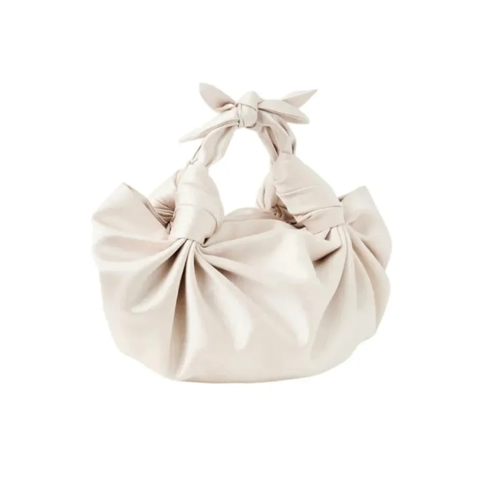 Champagne NLA Silk Knot Bag