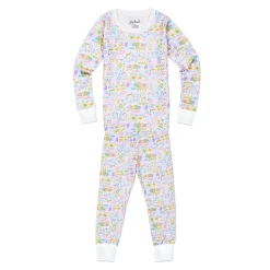 Charleston Two Piece Kids Pajamas in Rainbow Row Multi