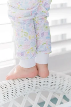 Charleston Two Piece Kids Pajamas in Rainbow Row Multi