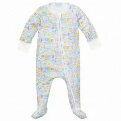 Charleston Zip Baby Onesie in Rainbow Row Multi