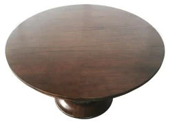 Charlotte Pedestal Table 55" in Walnut