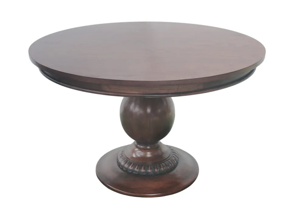 Charlotte Pedestal Table 48" in Walnut