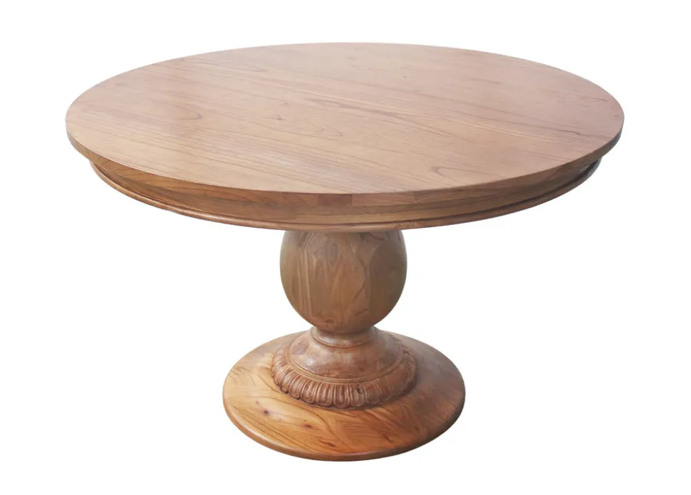 Charlotte Pedestal Table 48" in Golden Oak
