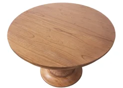 Charlotte Pedestal Table 48" in Golden Oak