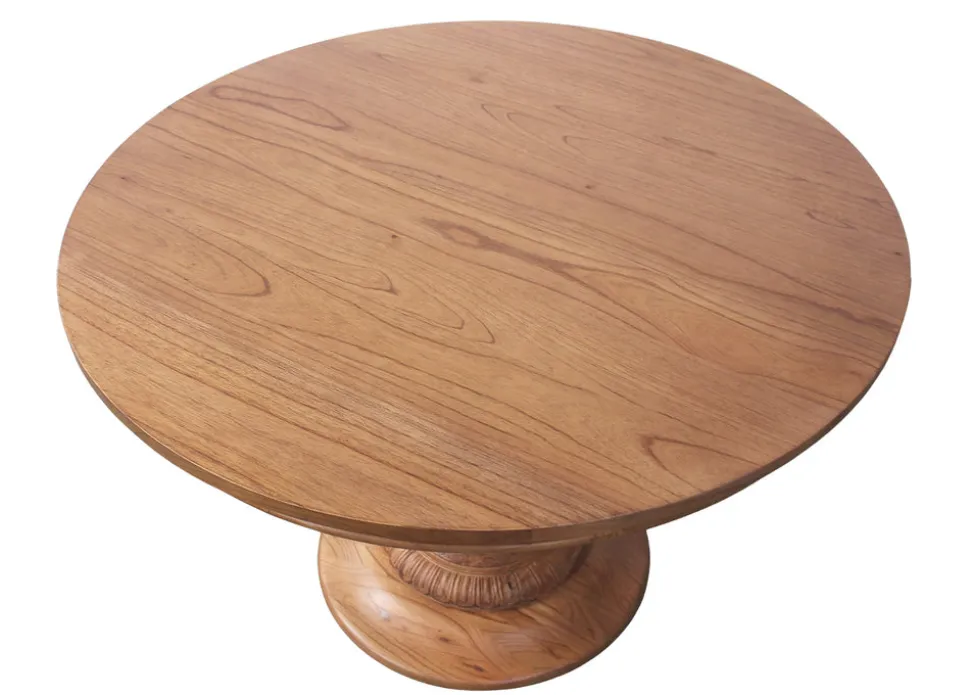Charlotte Pedestal Table 48" in Golden Oak