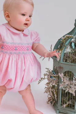 Charlotte Pink Smocked Romper