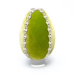 Chartreuse Crystal Trimmed Egg
