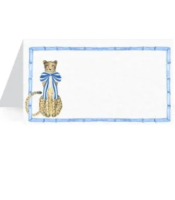 Cheetah with Blue Bow Place Cards