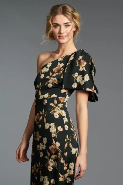 Chelsea Gown in Black Venetia Petal