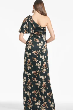 Chelsea Gown in Black Venetia Petal