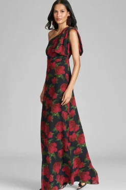 Chelsea Gown in Ruby Tea Roses