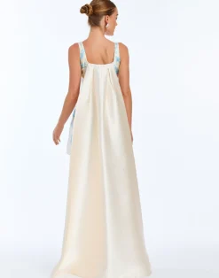 Chianti Convertible Mini Dress in Ivory & Blue