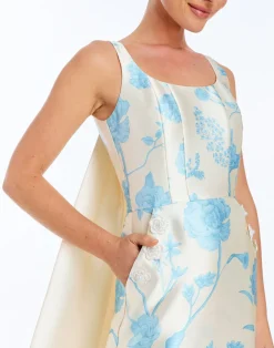 Chianti Convertible Mini Dress in Ivory & Blue