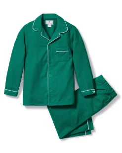 Children’s Forest Green Flannel Pajama Set