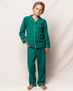 Children’s Forest Green Flannel Pajama Set