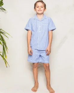 Children’s French Blue Seersucker Short Set