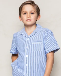Children’s French Blue Seersucker Short Set