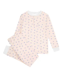 Children's Love Heart Pajamas in Pink