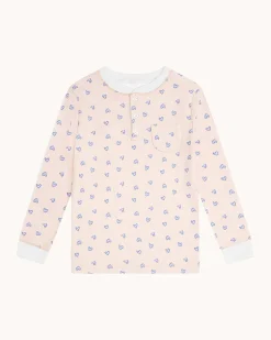 Children's Love Heart Pajamas in Pink