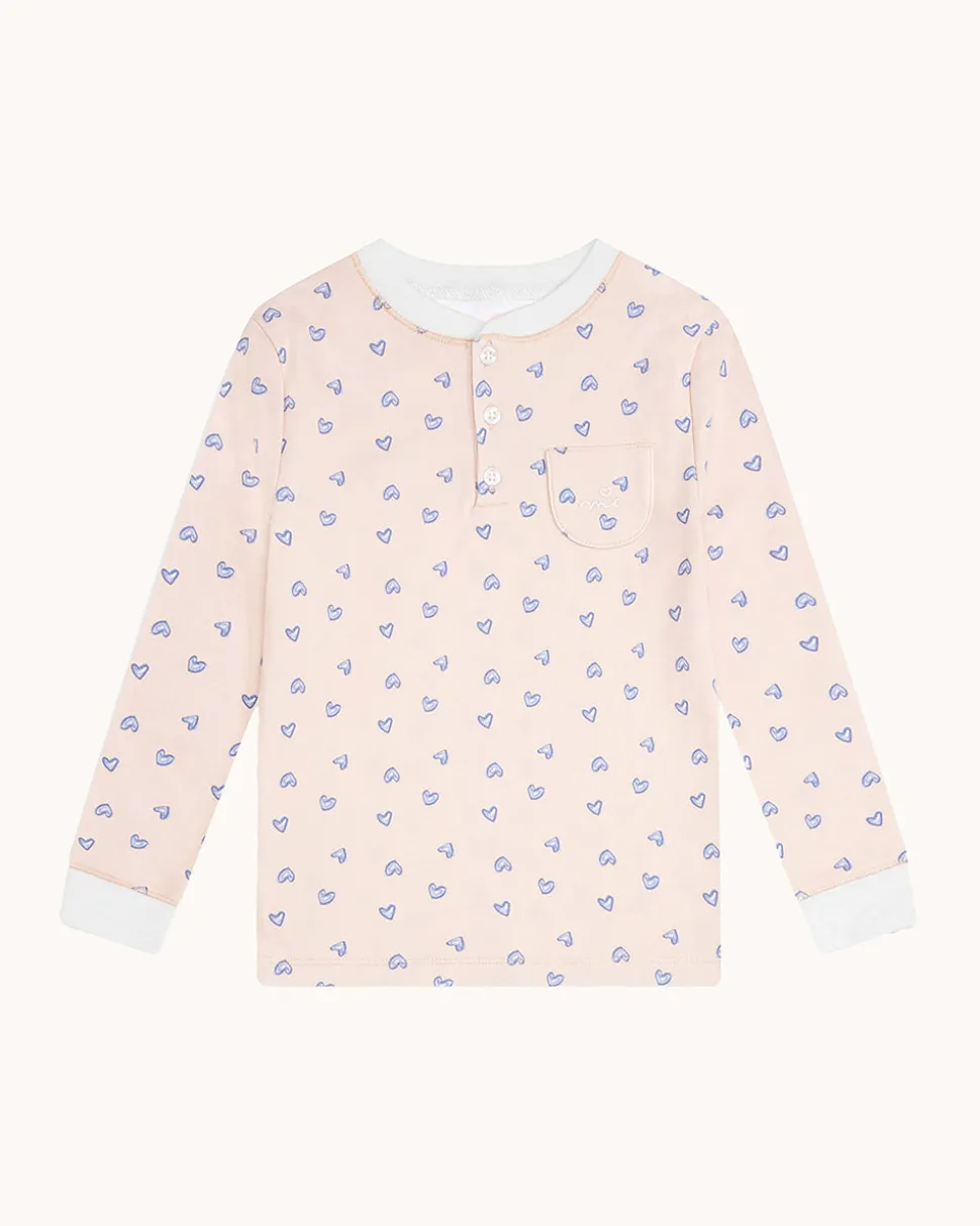 Children's Love Heart Pajamas in Pink